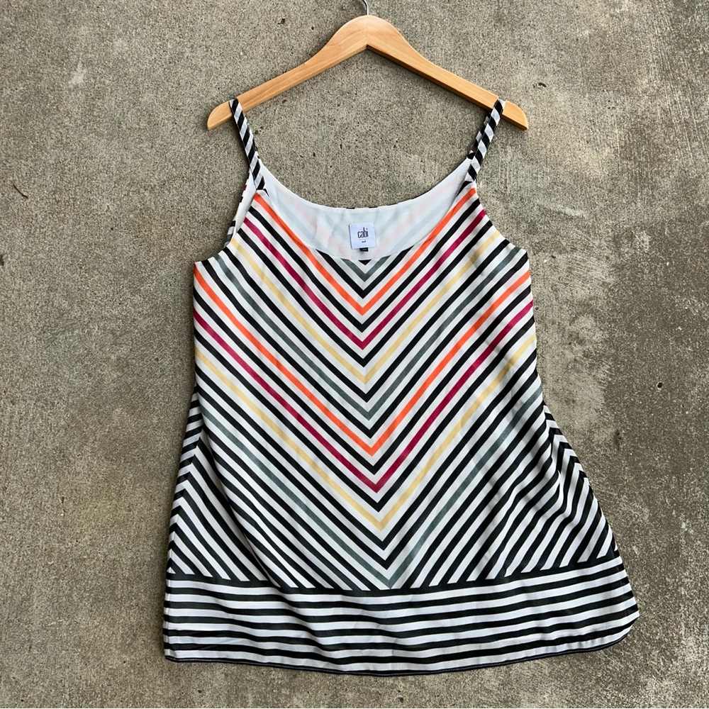CAbi Style #5043 Striped Linea Cami Tank Chevron Print Size M Medium